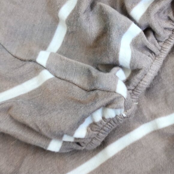 Women's Loila Dress Striped 3/4 Sleeve Crew Neck Belted SMALL Brown - Picture 13 of 13